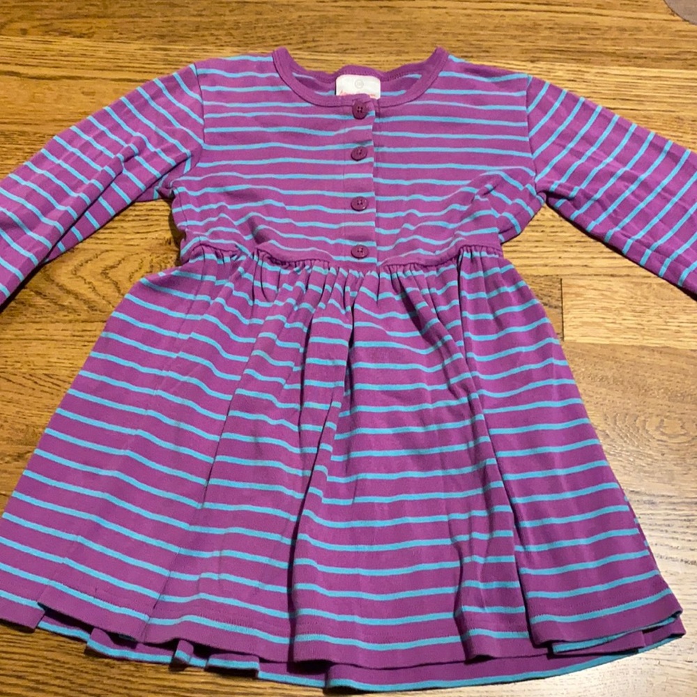 Hannah Andersson purple and blue striped dress